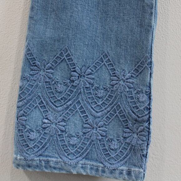 Boden | Flare Embroidered Hem Jeans Size 4P - Picture 4 of 10